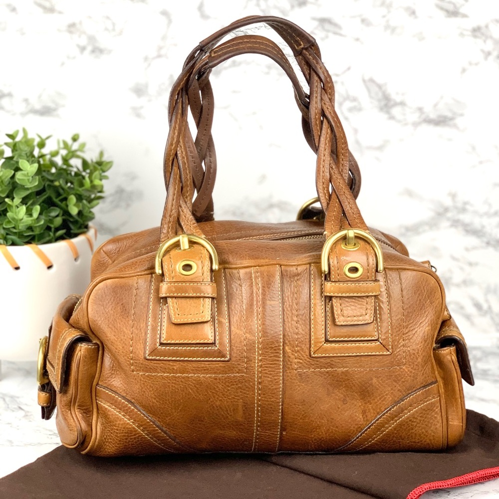 COACH Soho Mia Leather Distressed Satchel